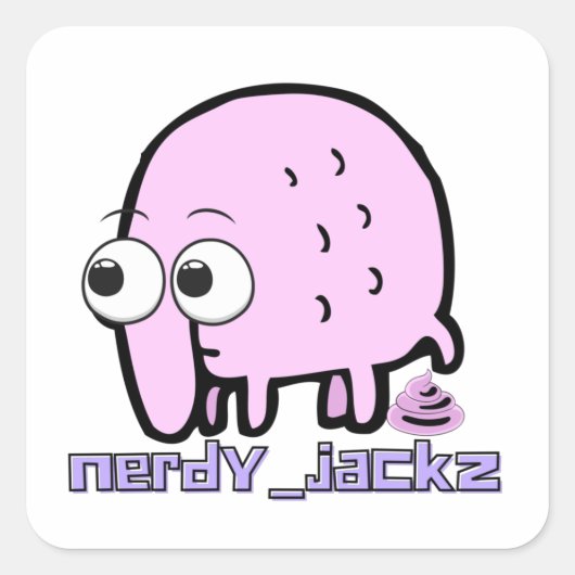 Nerdy Vierkante Sticker (Voorkant)