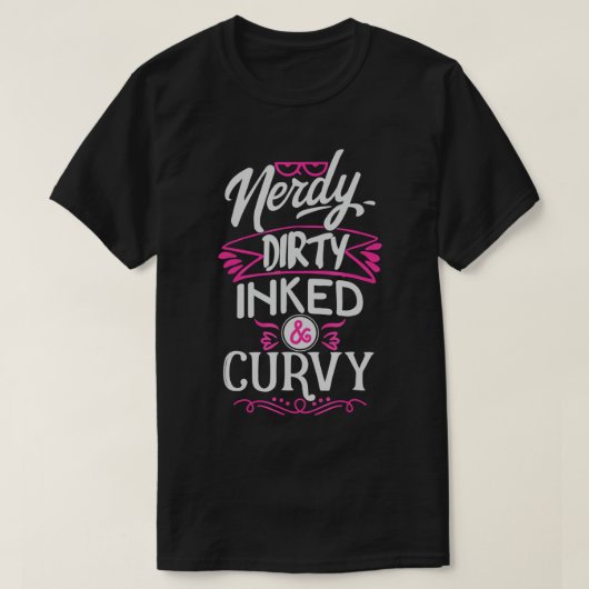 Nerdy vuil, geïnkt en krullend T-shirt (Design voorkant)