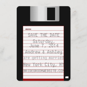 Nerdy Wedding Save the Date Floppy Disk Kaart