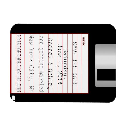Nerdy Wedding Save the Date Floppy Disk Magneet (Horizontaal)