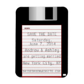 Nerdy Wedding Save the Date Floppy Disk Magneet (Verticaal)