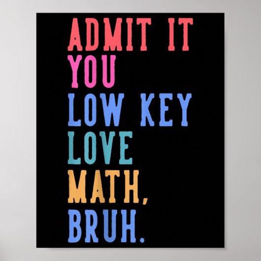 Nerdy Wiskunde geef het toe je low-key liefde Wisk Poster (Voorkant)