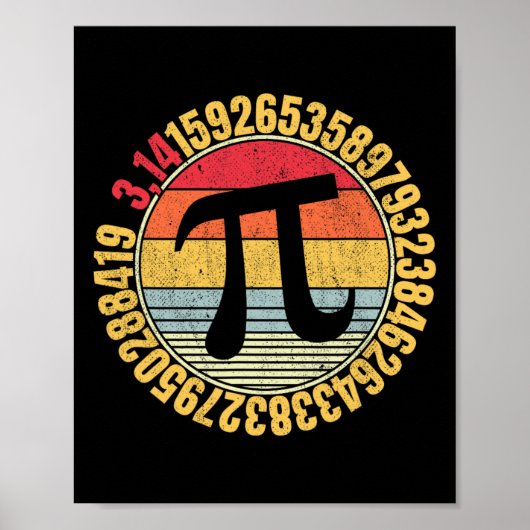 Nerdy Wiskunde Pi Symbol Mathlete Poster (Voorkant)