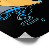 Nerdy Zza Eating Gamer Cat Game Paused Poster (Hoek)