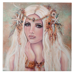 Nereides nymph mermaid art door Renee Lavoie Tegeltje