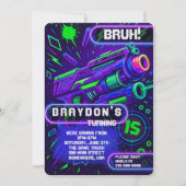 Nerf Gun Laser Tag GAMING Birthday Party Kaart (Voorkant)