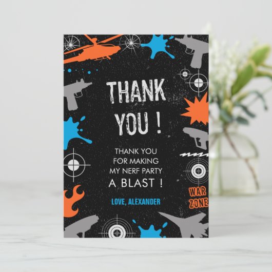 Nerf verjaardagdank u kaart pistool water dart oor (Staand voorkant)