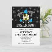 Nerf verjaardagsuitnodigingen dart oorlog leger pi kaart (Staand voorkant)