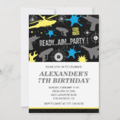 Nerf verjaardagsuitnodigingen dart war water pisto kaart (Voorkant)