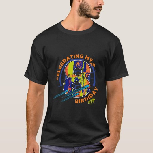 Nerf viert mijn 8e verjaardag t-shirt (Voorkant)