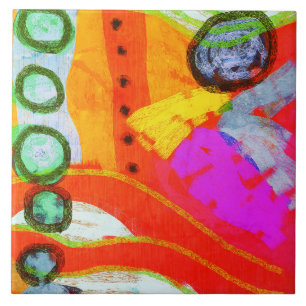 Nergens Abstract digitaal schilderen Tegeltje