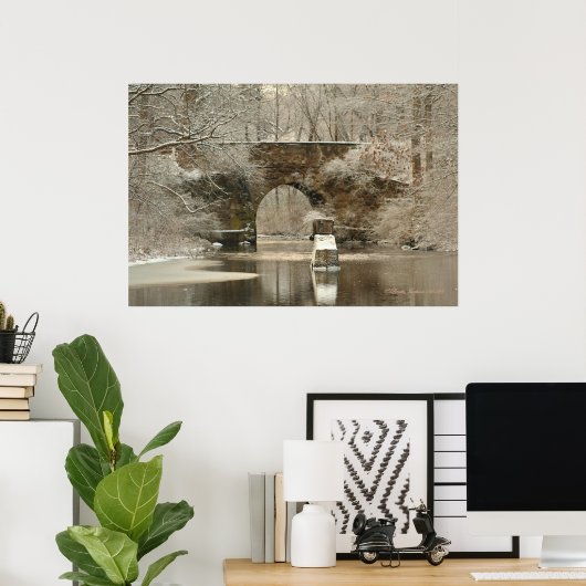 Nergens Bridge op Canvas Poster (Thuiskantoor)