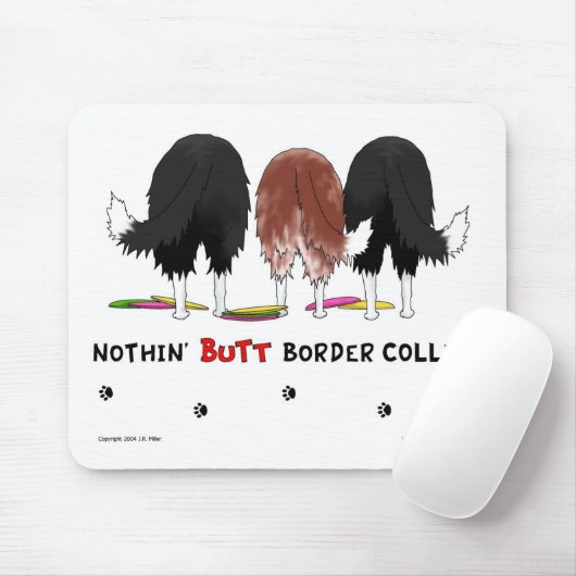 Nergens Butt Border Collies Mousepad Muismat (Met muis)
