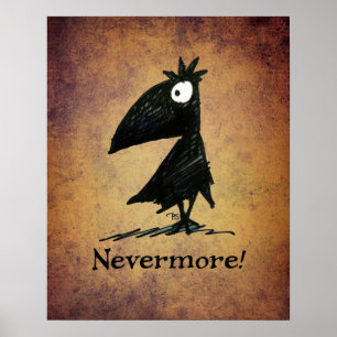 Nergens meer! De Raven Edgar Allen Poe - Crow Art Poster
