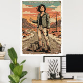 Nergens & Overal Vintage Reisposter Esthetiek Poster (Thuiskantoor)