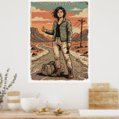 Nergens & Overal Vintage Reisposter Esthetiek Poster (Keuken)