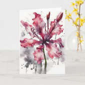 Nerine - Waterverf bloemen Kaart (Gele Bloem)