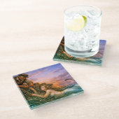 Nerithea and the Moral Catch - Fisherman’s Dilemma Glazen Onderzetter (Schuin)