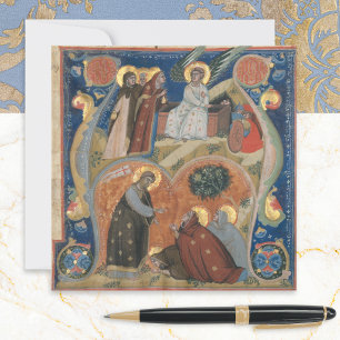 Nerius Manuscript Illuminatie Vintage Kunst Pasen Feestdagenkaart