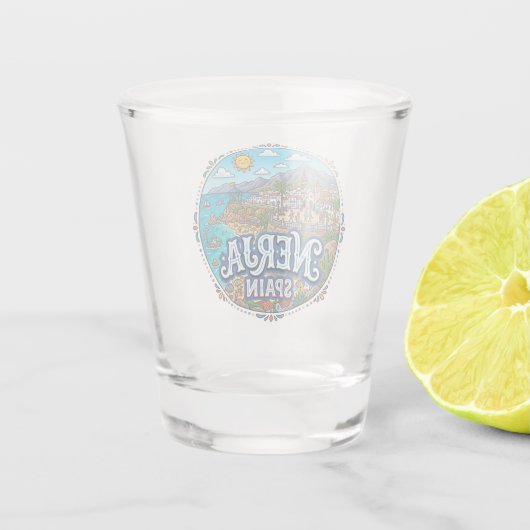 Nerja, Spanje Shot Glas (Achterkant)