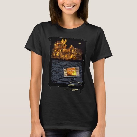 Nero Burns Rome  Joke Italian Souvenir T-shirt (Voorkant)