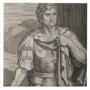 Nero Claudius Caesar Emperor van Rome 54-68 AD eng Tegeltje