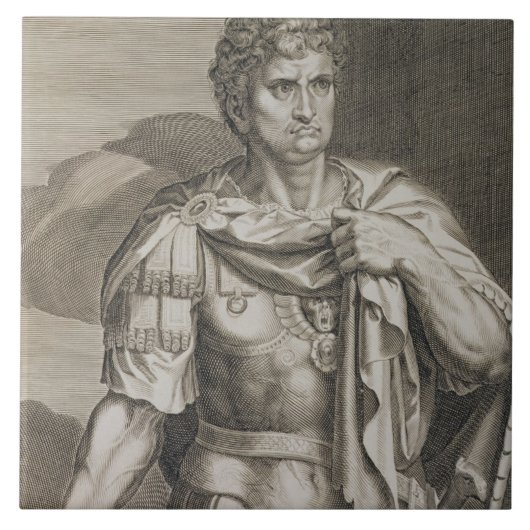 Nero Claudius Caesar Emperor van Rome 54-68 AD eng Tegeltje (Voorkant)