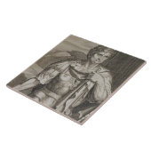 Nero Claudius Caesar Emperor van Rome 54-68 AD eng Tegeltje (Zijkant)