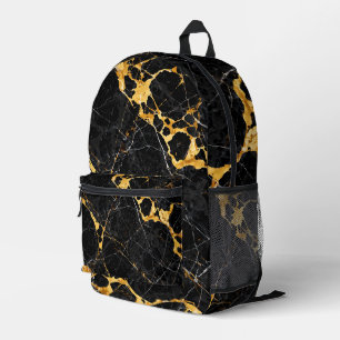 Nero Portoro Luxe Zwart Goud Marmer Design Bedrukte Rugzak