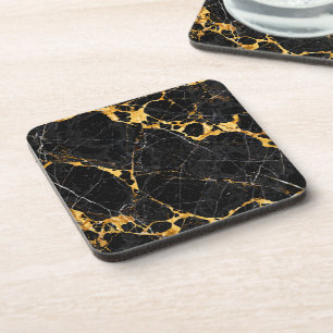 Nero Portoro Luxe Zwart Goud Marmer Design Bier Onderzetter