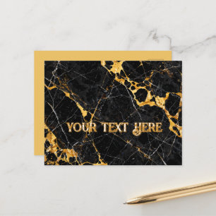 Nero Portoro Luxe Zwart Goud Marmer Design Briefkaart