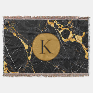Nero Portoro Luxe Zwart Goud Marmer Design Deken