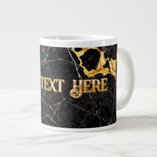 Nero Portoro Luxe Zwart Goud Marmer Design Grote Koffiekop