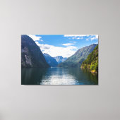 Neroyfjord Schilderachtig landschapshellingen berg Canvas Afdruk (Voorkant)