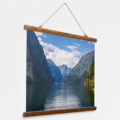 Neroyfjord Schilderachtig landschapshellingen berg Hangend Wandkleed (Gebogen)