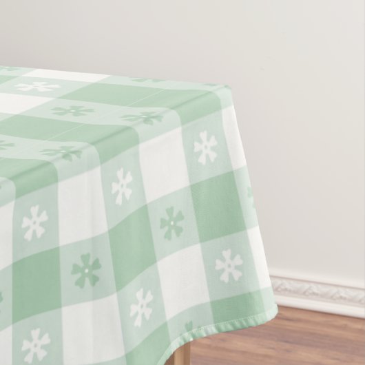 nertgroen, wit, gingham, floral, landskic, girale tafelkleed (Voorbeeld)