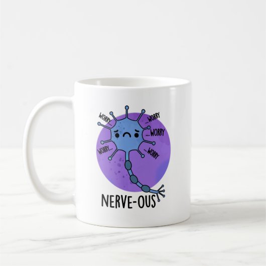 Nerve Funny Nerveus Nerveus Pun Koffiemok (Links)
