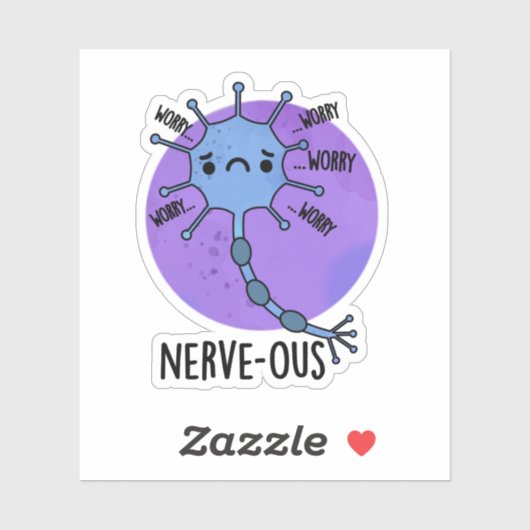 Nerve Funny Nerveus Nerveus Pun Sticker (Vel)