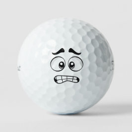 Nerveuze en Angstige Emoticon Golfballen