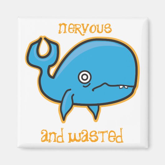 Nerveuze en verspilde walvismagneet magneet (Voorkant)