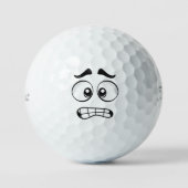 Nervous and Anxious Emoticon Golfballen (Voorkant)