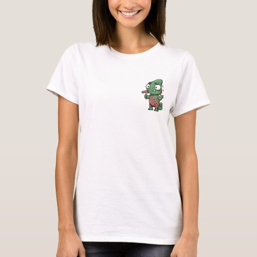 Nervous Chameleon Painting Brick Wall Camouflage T-shirt (Voorkant)