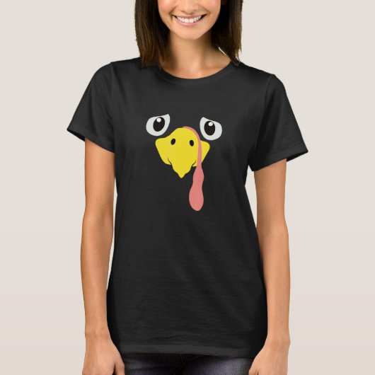 Nervous Turkey Face  Thanks Giving T-shirt (Voorkant)