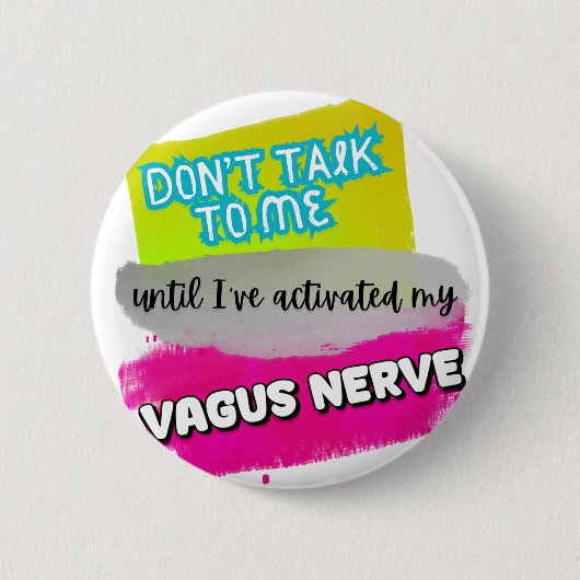 Nervus vagus stimulatie anti angst ontspannen gevo ronde button 5,7 cm (Voorkant)