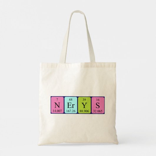 Nerys periodieke lijstnaam canvas tas (Achterkant)