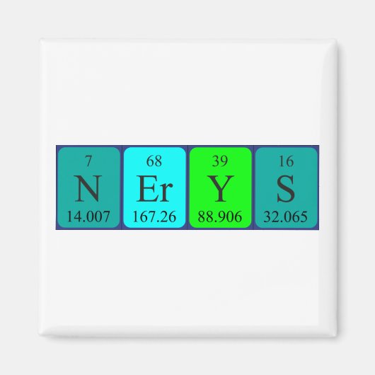 Nerys periodieke table name magnet (Voorkant)
