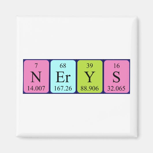 Nerys periodieke table name magnet (Voorkant)