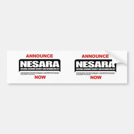 Nesara bumper sticker (Voorkant)