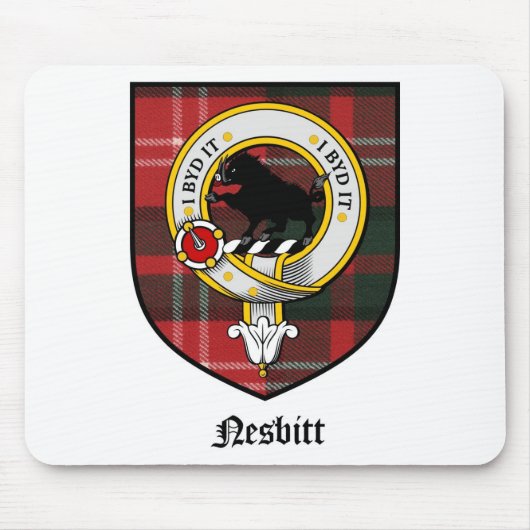 Nesbitt Clan Crest Badge Tartan Muismat (Voorkant)