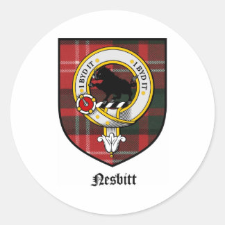Nesbitt Clan Crest Badge Tartan Ronde Sticker